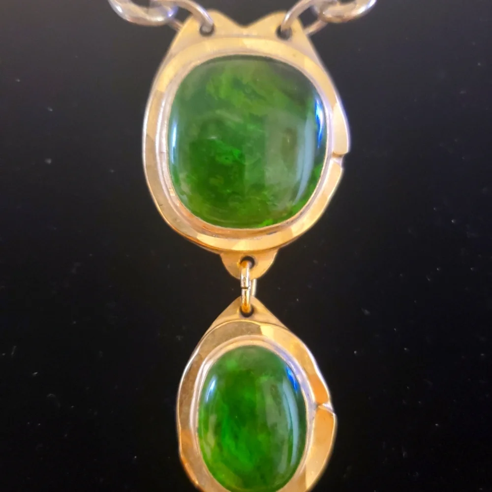 Rafael Canada Brass Double Pendant Choker Necklace - Picture 2 of 6